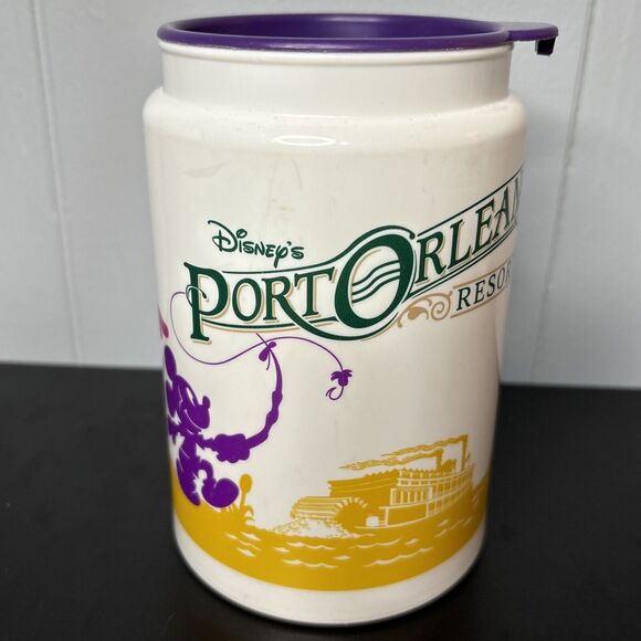 Walt Disney World Port Orleans Resort Mugs Cups Lid Retired Purple Coca Cola - Picture 2 of 8